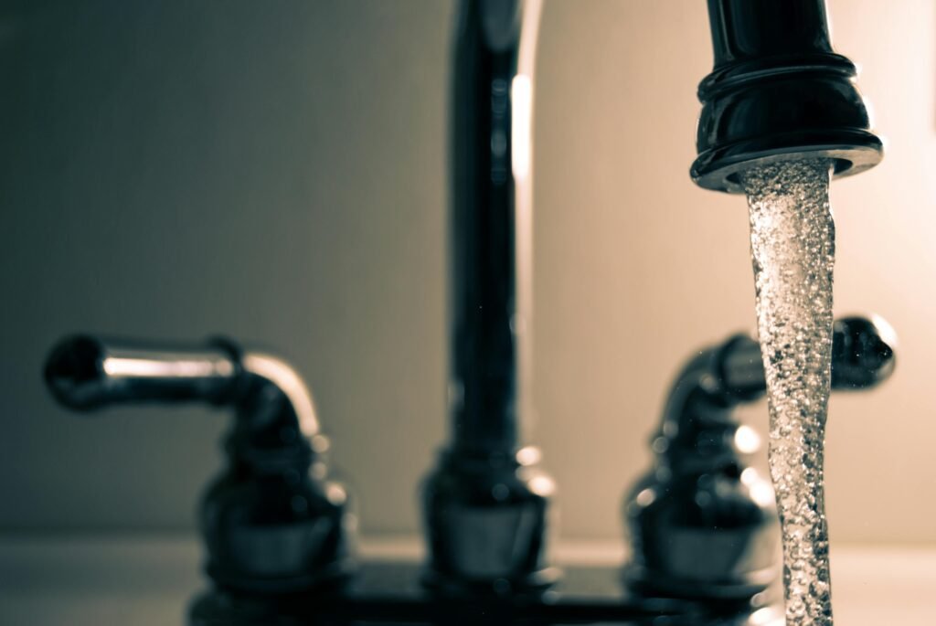 a faucet with water running from it