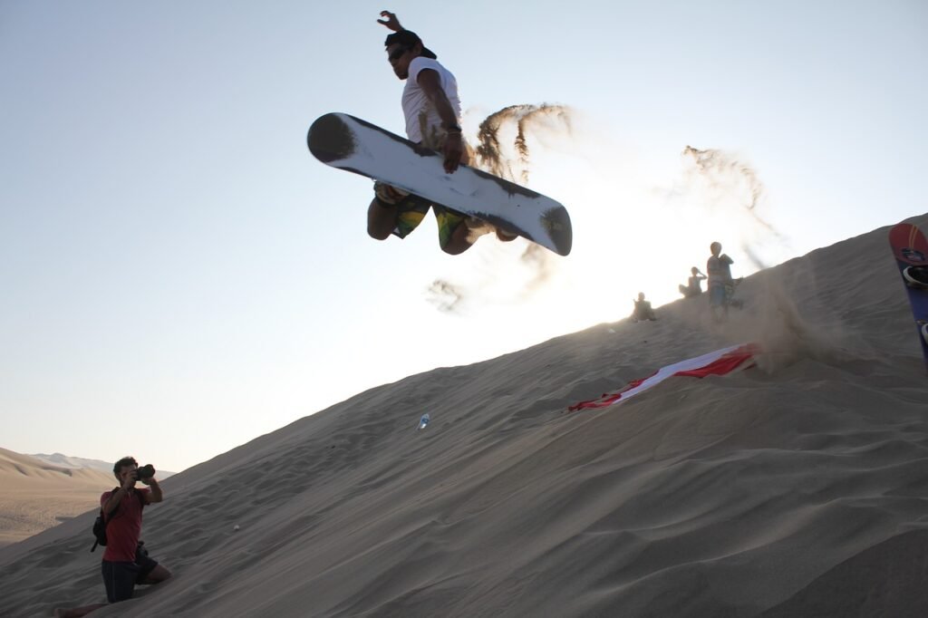 Sandboarding In the Moroccan sahara